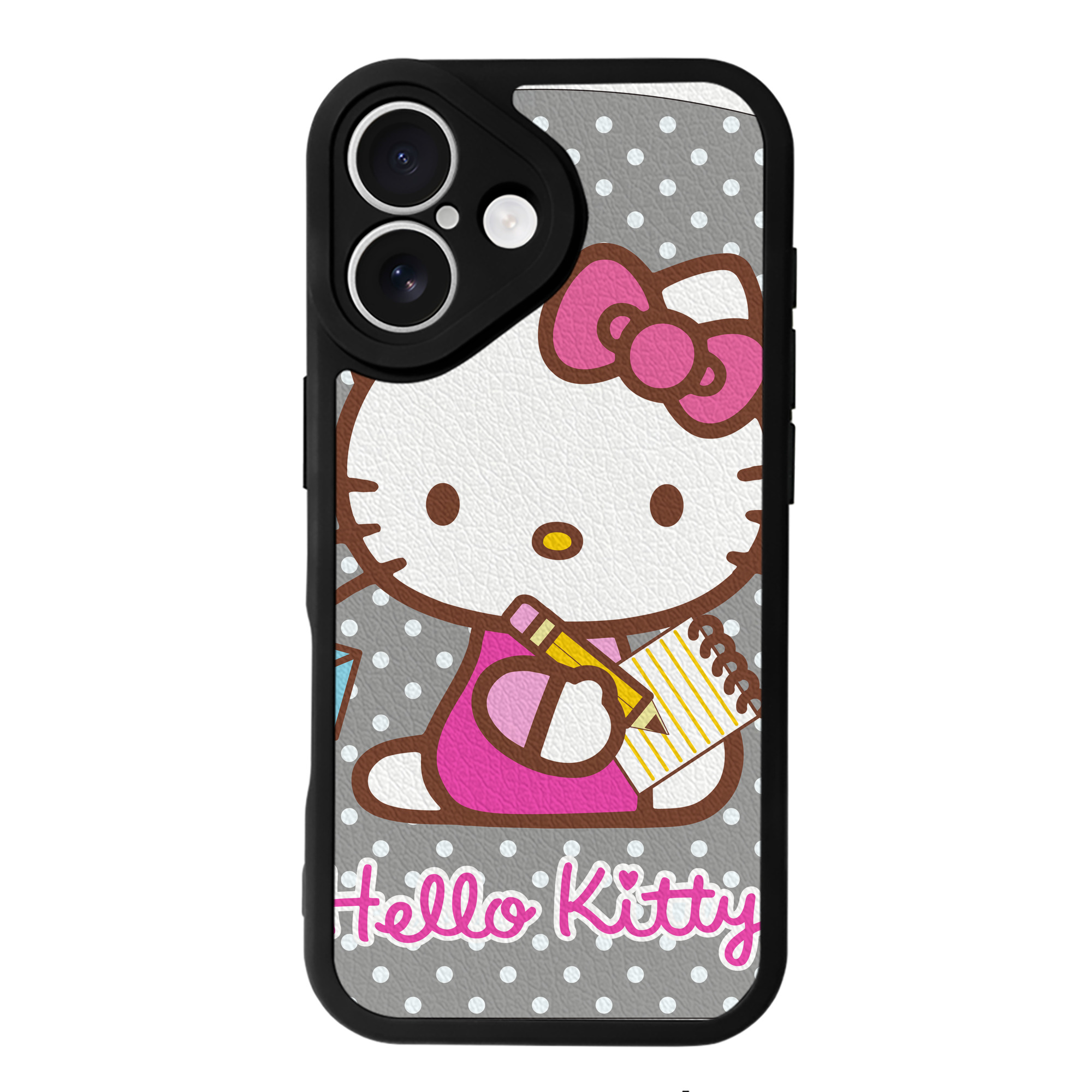 （画像用） Hello Kitty ハローキティ 【iPhone 16シリーズ対応】シリコンスマホケース（レザー調） 材質：シリコン